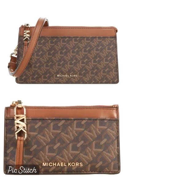 NWT Michael Kors Empire  Signature Logo Convertible Crossbody Bag & Card Case - Picture 1 of 14